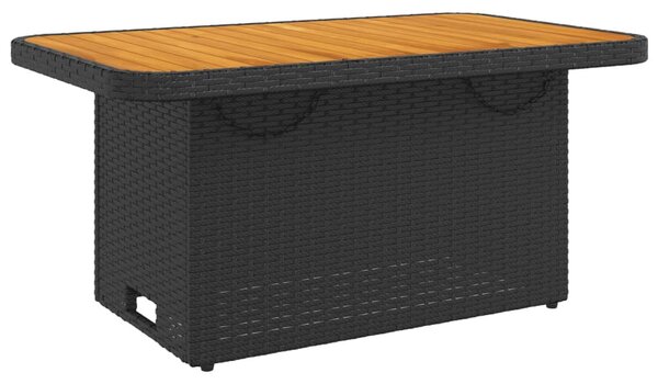 4 részes fekete polyrattan kerti étkezőszett párnákkal