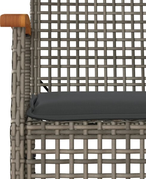 9 részes szürke polyrattan kerti étkezőgarnitúra párnával