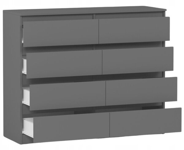 Komód 8 fiókos 120 cm R120-S8 - antracit