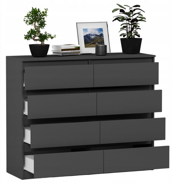 Komód 8 fiókos 120 cm R120-S8 - antracit