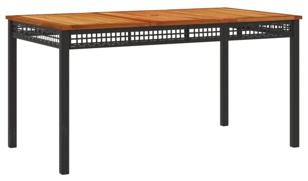 5 részes fekete polyrattan kerti étkezőgarnitúra párnákkal