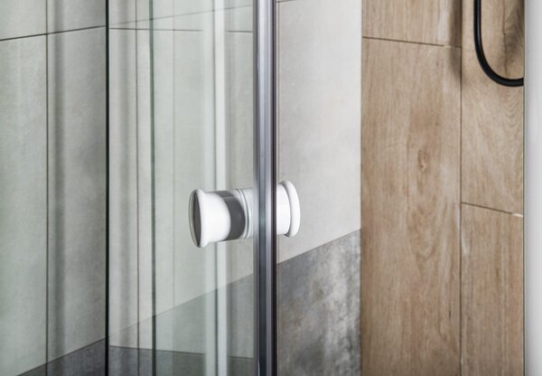 Aqualine Aqualine, AMICO összecsukható zuhanyajtó 1040-1220x1850mm, átlátszó üveg, G100