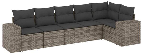 6 részes szürke polyrattan kerti ülőgarnitúra párnákkal