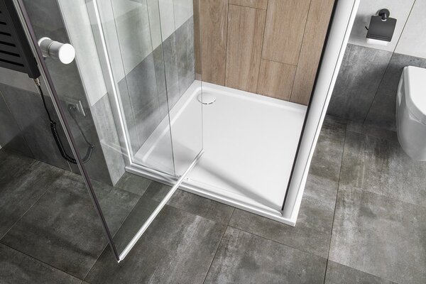 Aqualine Aqualine, AMICO összecsukható zuhanyajtó 1040-1220x1850mm, átlátszó üveg, G100