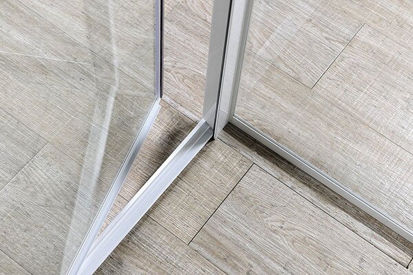 Aqualine Aqualine, AMICO összecsukható zuhanyajtó 1040-1220x1850mm, átlátszó üveg, G100