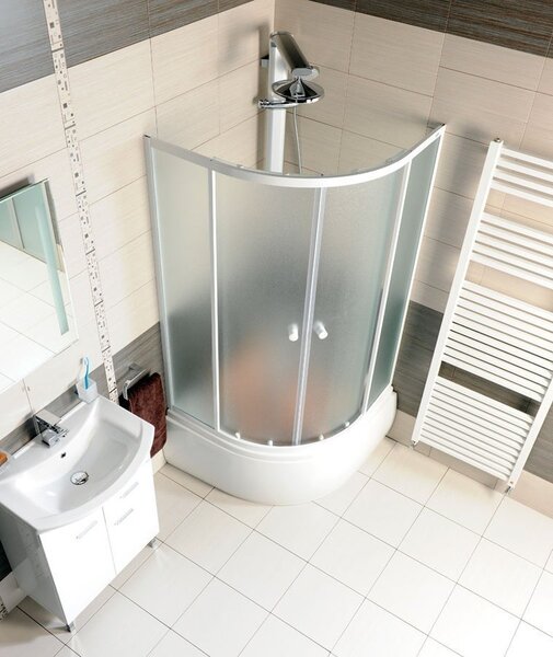 Aqualine Aqualine, ARLEN negyedkör alakú zuhanyparaván 800x800mm, üveg Tégla, BTR803