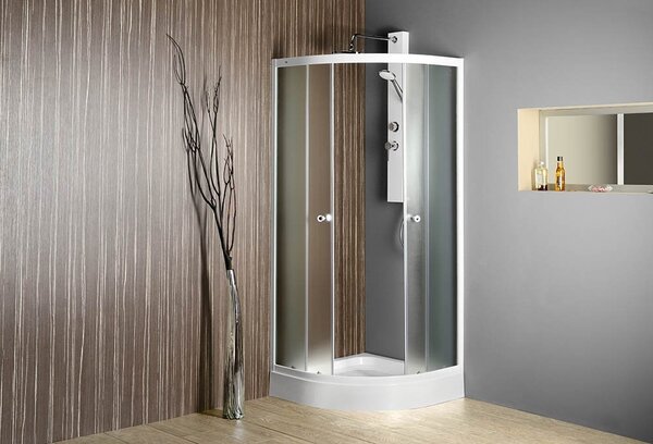 Aqualine Aqualine, ARLEN negyedkör alakú zuhanyparaván 900x900mm, üveg Tégla, BTR900