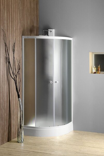 Aqualine Aqualine, ARLEN negyedkör alakú zuhanyparaván 900x900mm, üveg Tégla, BTR900
