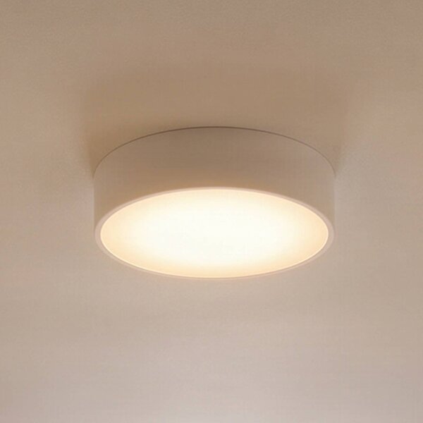 TEMAR LIGHTING Cleo mennyezeti világítás, Ø 30 cm, IP20, fehér, fém, E27, dimmelhető, Fehér / opál, Nappali / Étkező, Modern