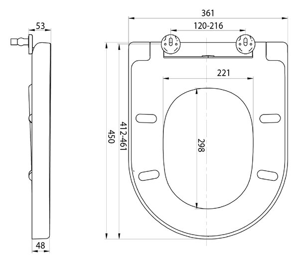 Aqualine Aqualine, DONA WC-ülőke, Soft Close, fehér, FD121
