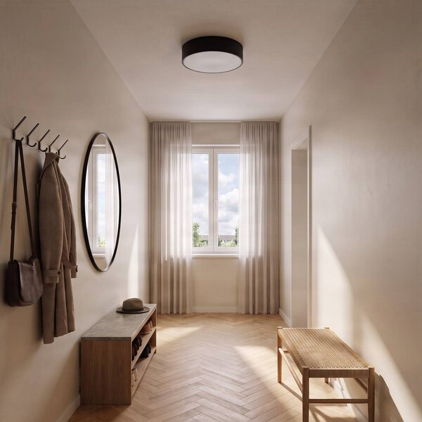 TEMAR LIGHTING Cleo mennyezeti világítás, Ø 30 cm, IP20, fekete, fém, E27, dimmelhető, Fekete, Nappali / Étkező, Modern