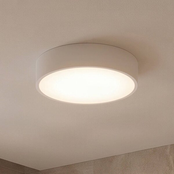 TEMAR LIGHTING Cleo 300 mennyezeti világítás, IP54, Ø 30 cm, fehér, dimmelhető, Fehér / opál, Nappali / Étkező, fém, Modern
