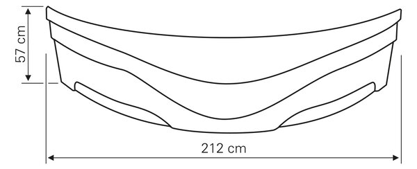 Aqualine Aqualine, DUNAJ II 150 oldallap, magasság 57 cm, szerelőkészlettel együtt, G1355