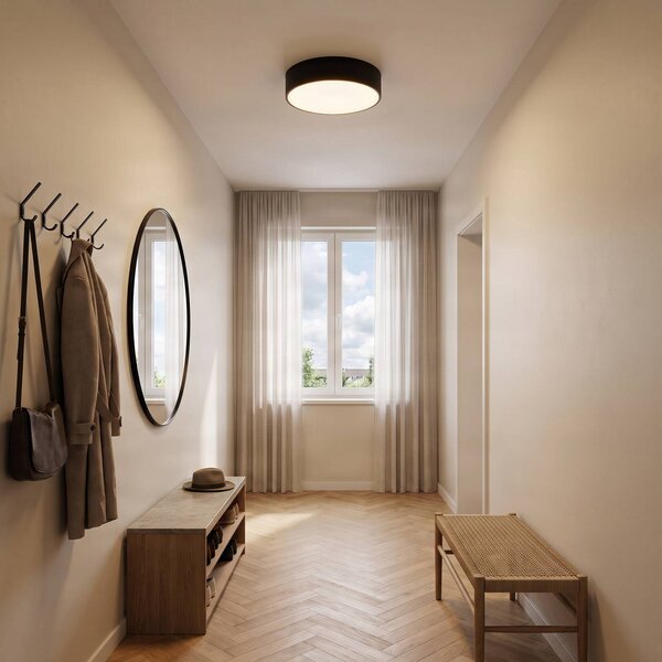 TEMAR LIGHTING Cleo mennyezeti világítás, Ø 30 cm, IP20, fekete, fém, E27, dimmelhető, Fekete, Nappali / Étkező, Modern