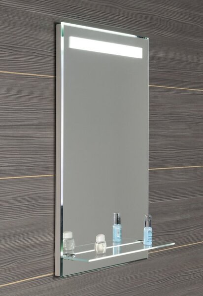 Aqualine Aqualine, LED háttérvilágítású tükör 50x80cm, üvegpolc, gombos kapcsoló, ATH52