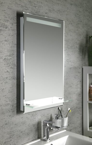 Aqualine Aqualine, LED háttérvilágítású tükör 50x80cm, üvegpolc, gombos kapcsoló, ATH52