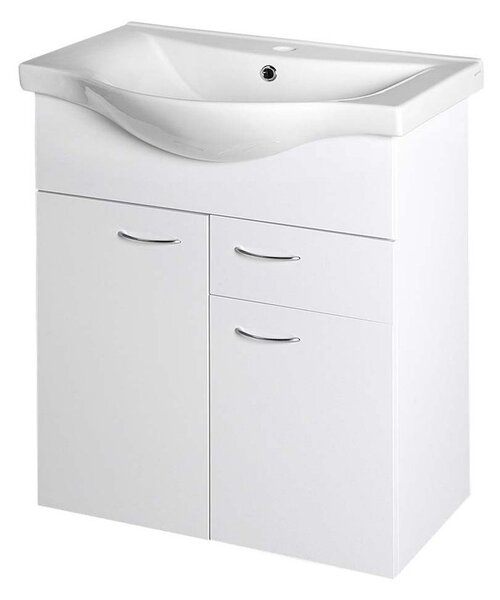 Aqualine Aqualine, KERAMIA FRESH mosdószekrény, 1 fiókos, 60,6x74x33,7 cm, fehér, 50064A