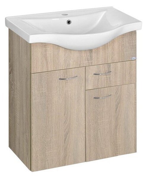 Aqualine Aqualine, KERAMIA FRESH mosdó szekrény 60x74x33,7cm, platina tölgy, 50066