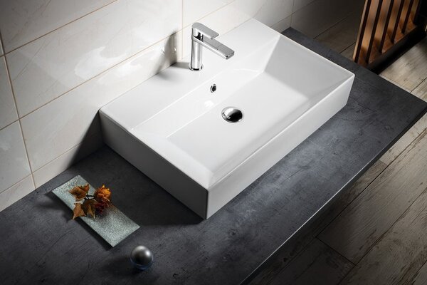Aqualine Aqualine, Kerámia mosdókagyló 70x42cm, munkalap, 10SF50070