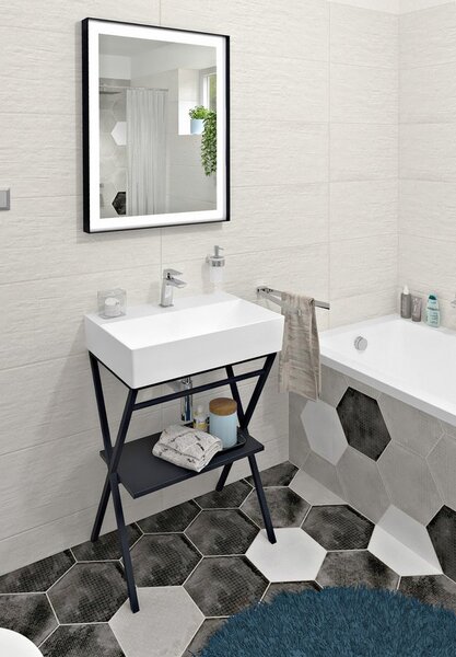 Aqualine Aqualine, Kerámia mosdókagyló 60x42cm, munkalap, 10SF50060