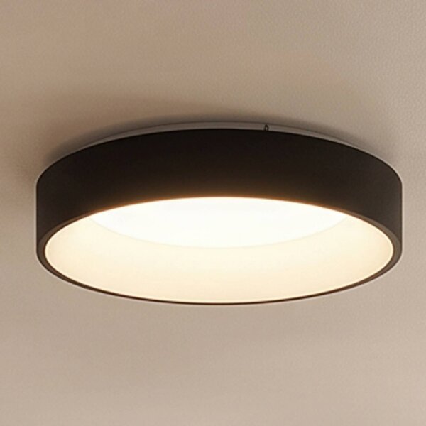 Arcchio LED mennyezeti lámpa Aleksi, Ø 45cm, fekete, fém, CCT, dimmelhető, Fekete, Konyha, fém, Modern