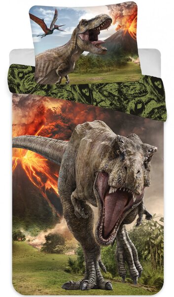Gyerek pamut ágyneműhuzat JURASSIC WORLD VOLCANO színes Ágyneműhuzat mérete: 70 x 90 cm | 140 x 200 cm