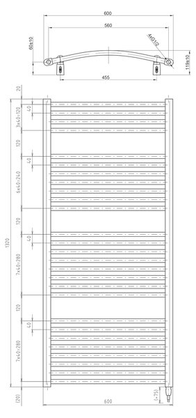 Aqualine Aqualine, ORBIT-E elektromos melegítő, kerek, 600x1320 mm, 600W, fehér, ILEO36T