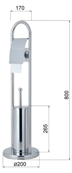 Aqualine Aqualine, SAMBA állvány WC kefével és WC papír tartóval, króm, SB131