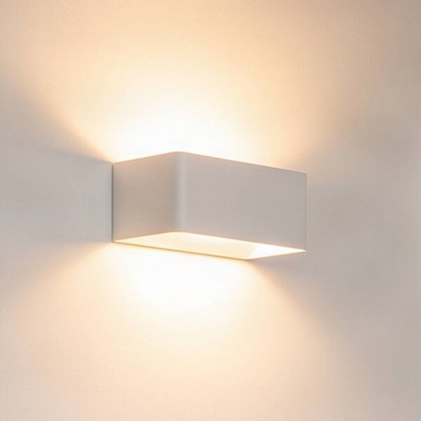 Arcchio LED fali lámpa Karam, 20 cm, fehér, fém, fel/le, le/fel, Fehér / opál, Nappali / Étkező, Alumínium, Modern