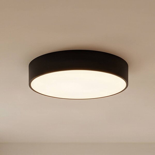 TEMAR LIGHTING Cleo 400 mennyezeti lámpa, fekete, érzékelő, IP20, Ø 40 cm, fém, Fekete, Nappali / Étkező, fém, Modern