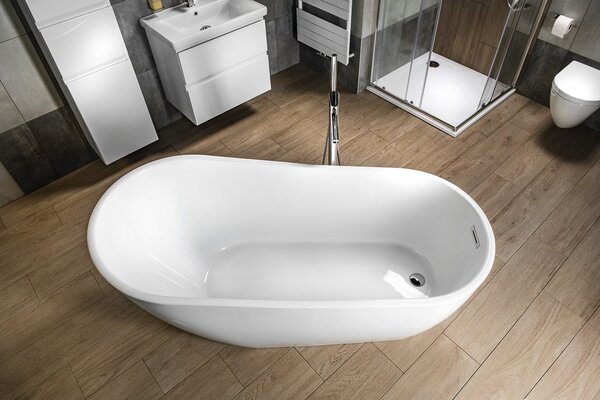 Aqualine Aqualine, TISA szabadon álló kád 170x80 cm, fehér, E1780