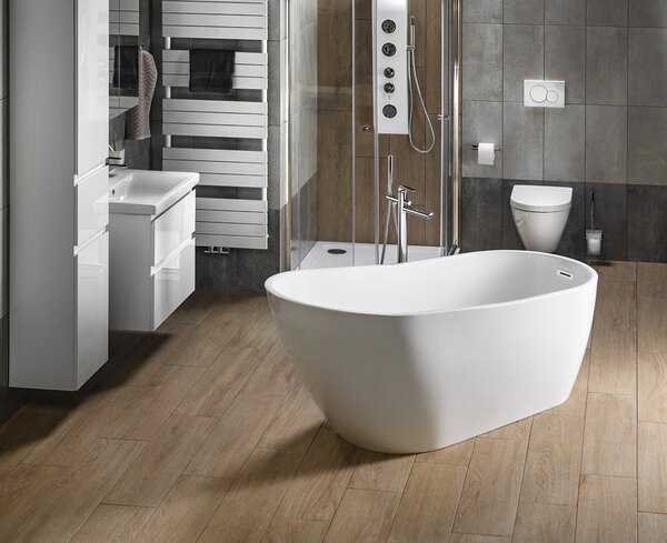 Aqualine Aqualine, TISA szabadon álló kád 170x80 cm, fehér, E1780