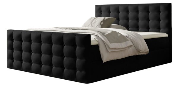 Wilsondo CALVANI boxspring franciaágy fedőmatraccal - fekete Méret: 180x200