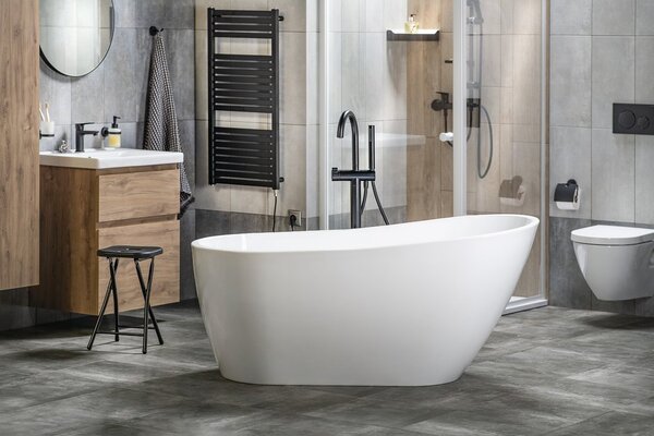 Aqualine Aqualine, TISA szabadon álló kád 150x75 cm, fehér, E1575