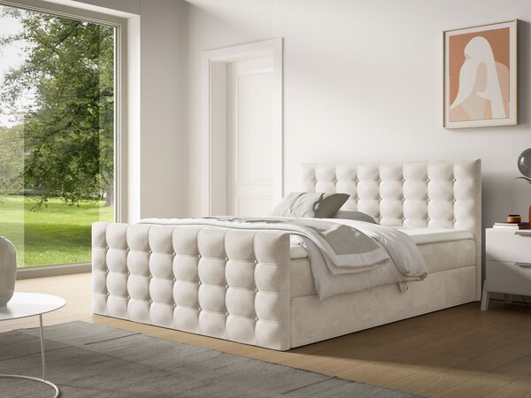 Wilsondo CALVANI boxspring franciaágy fedőmatraccal - krémszínű Méret: 200x200