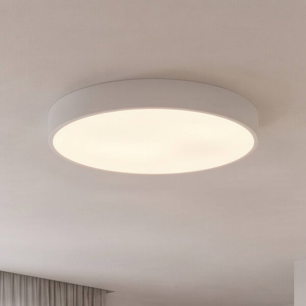 TEMAR LIGHTING Cleo mennyezeti lámpa, Ø 60 cm, IP20, fehér, fém, E27, dimmelhető, Fehér / opál, Nappali / Étkező, Modern
