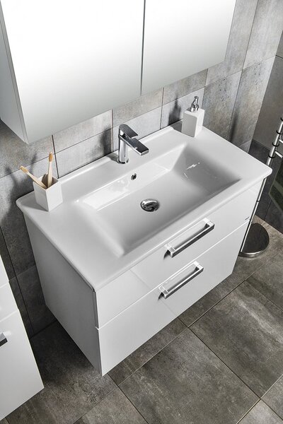 Aqualine Aqualine, VEGA mosdó szekrény, 82x67,6x43,8 cm, 2x fiókos, fehér, VG083