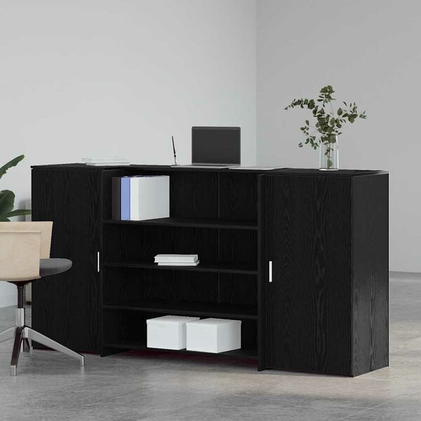 VidaXL recepciós pult fekete tölgyszínű 200x50x103,5 cm szerelt fa