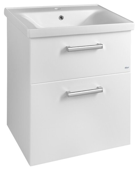 Aqualine Aqualine, VEGA mosdószekrény 62x72,6x43,8 cm, 2x fiókos, fehér, VG063