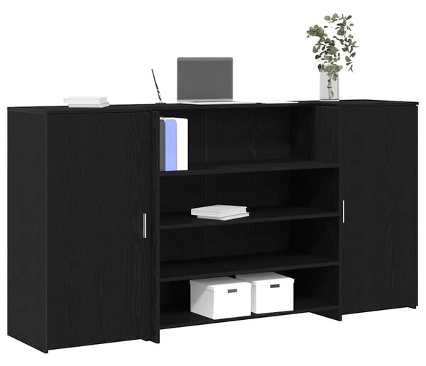 VidaXL recepciós pult fekete tölgyszínű 200x50x103,5 cm szerelt fa