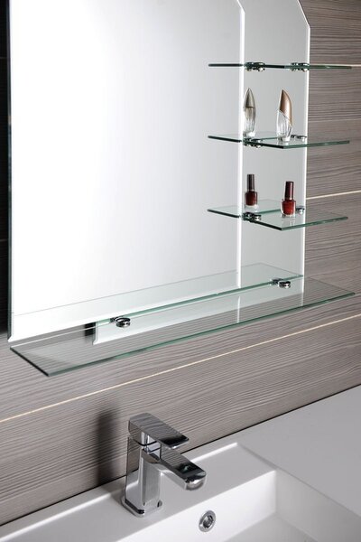 Aqualine Aqualine, WEGA tükör 65x90cm, lekerekített, polcokkal, 65028