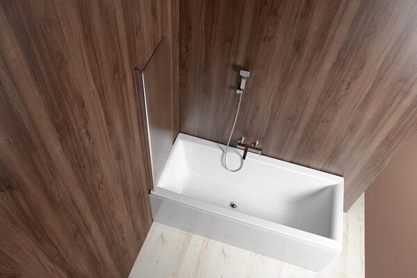 Aqualine Aqualine, VILMA kádparaván 600x1400 mm, króm, bal, téglaüveg, AQ6018L