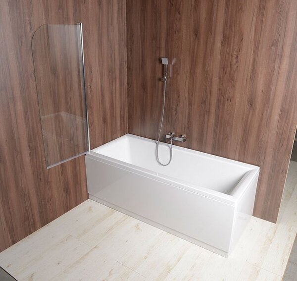Aqualine Aqualine, VILMA kádparaván 600x1400 mm, króm, átlátszó üveg, AQ6014