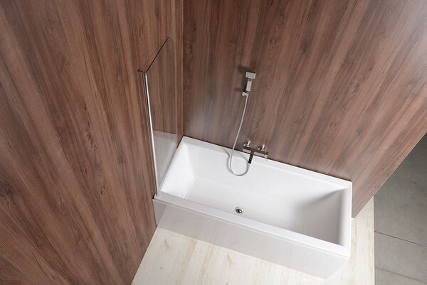 Aqualine Aqualine, VILMA kádparaván 600x1400 mm, króm, átlátszó üveg, AQ6014