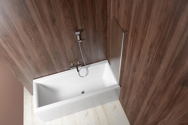 Aqualine Aqualine, VILMA kádparaván 600x1400 mm, króm, jobb, téglaüveg, AQ6018P
