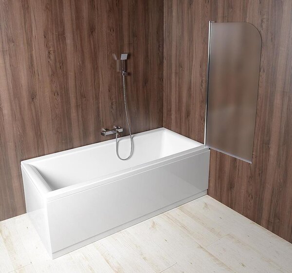 Aqualine Aqualine, VILMA kádparaván 600x1400 mm, króm, jobb, téglaüveg, AQ6018P