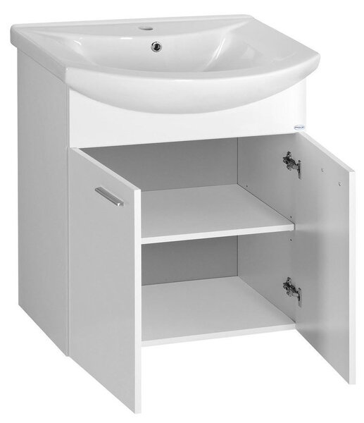 Aqualine Aqualine, ZOJA mosdó szekrény 61,5x74x32,5cm, 2 ajtós, fehér, 51063