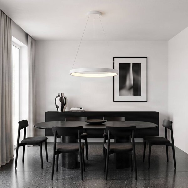 Arcchio Albiona LED lógó világítás, fehér, 1 gyűrű, Ø 60 cm, dimmelhető, Fehér / opál, Konyha, fém, Modern