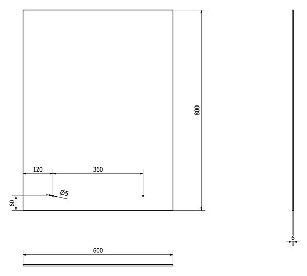 Aqualine Aqualine, tükör 60x80cm, zsanérokkal és polclyukakkal, 22430