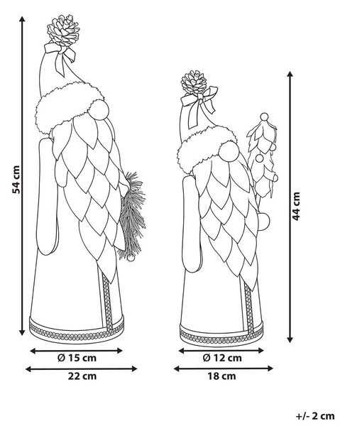 Kétdarabos dekorfigura szett PITEA 44/54 cm Gnóm Barna